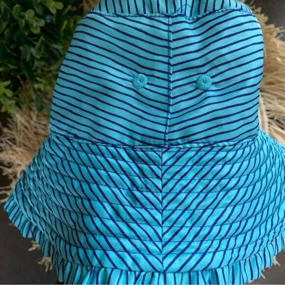 UV SKINZ Kids Reversible Bucket‎ Sun Hat Blue Stripes Pineapples Size 7 - Picture 3 of 7